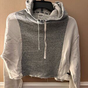 Pink - White /Gray cropped sweatshirt  Size xs